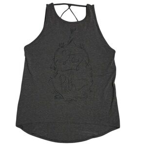 CALIA by Carrie Underwood Loop Back Graphic Tank “Stay the Path” Gray Size L New